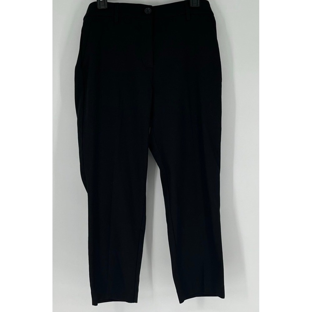 NWT LOFT The Perfect Straight Pants Women 10P Black Petite Stretch Dress Trouser